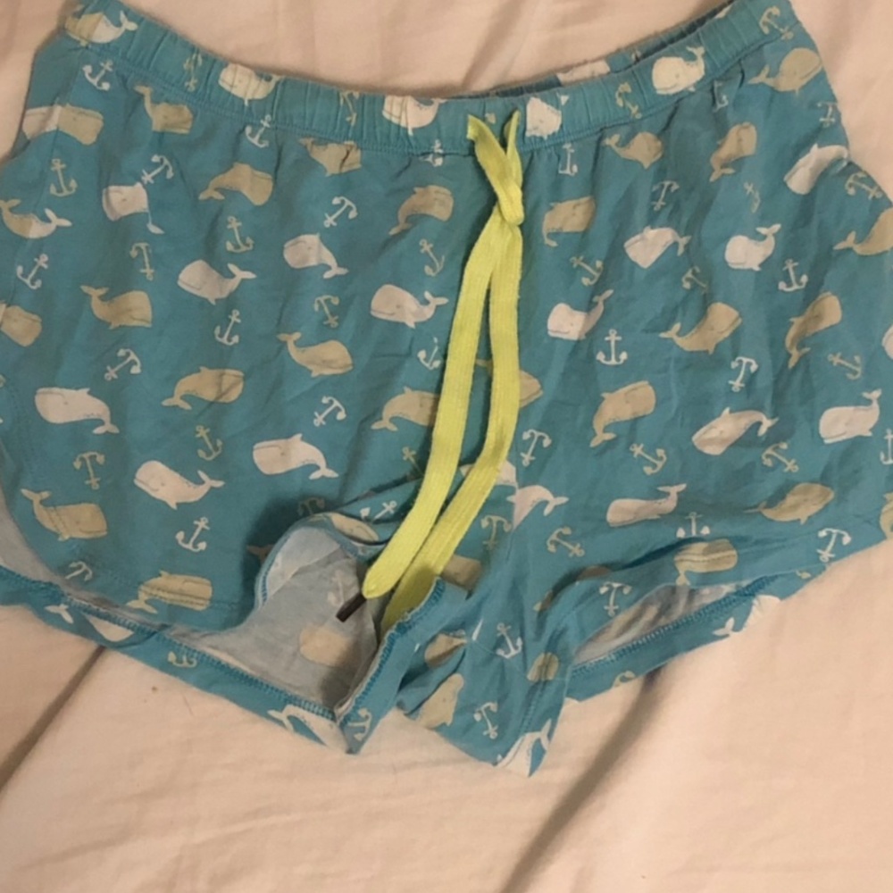 Blue Whale Themed Pajama Shorts